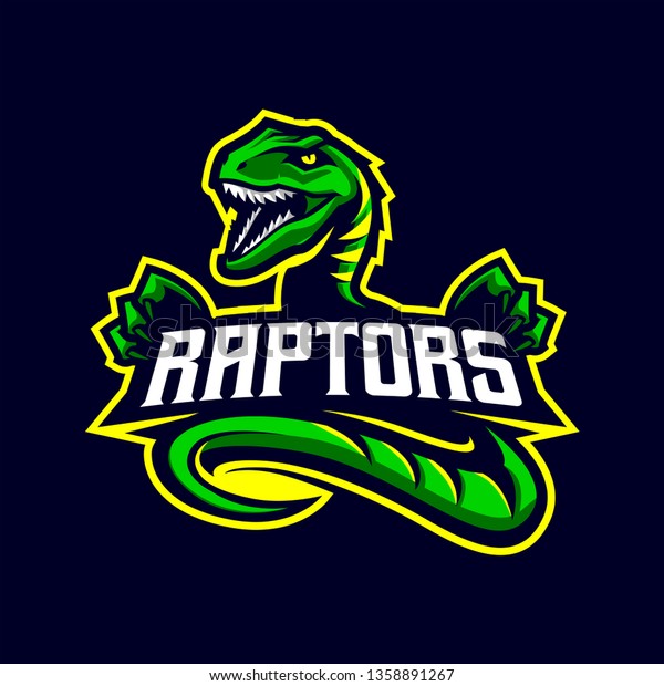 Raptors Mascot Logo for Sport and Esport\
isolated on dark\
Background