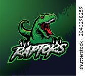 Raptors t rex mascot logo ilustration