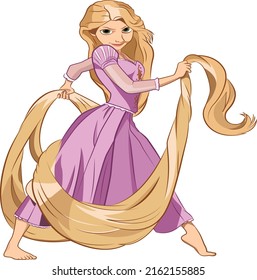 Rapunzel cartoon icon dynamic design