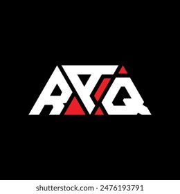 Diseño de logotipo de letra triangular RAQ con forma de triángulo. Monograma de diseño de logotipo de triángulo RAQ. PLANTILLA con logo de Vector triangular RAQ con color rojo. Logo triangular RAQ Diseño simple, elegante y lujoso.