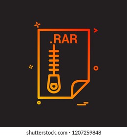RAR application download file files format icon vector design