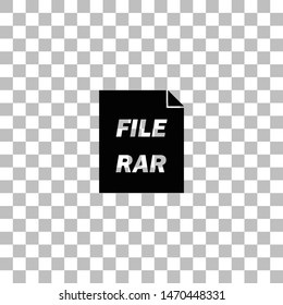 RAR. Black flat icon on a transparent background. Pictogram for your project