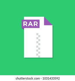 RAR Compression Document File Format Flat Icon. Vector Illustration.