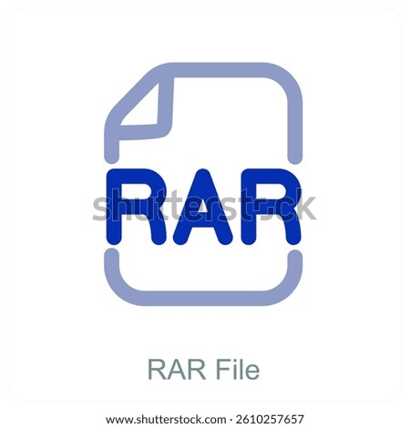 RAR File and document icon concept