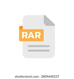 RAR File Document Icon Isolated on White Background