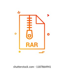 rar file file extension file format icon vector design
