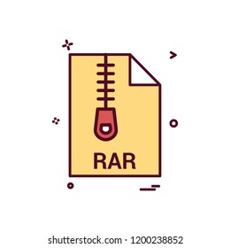 rar file file extension file format icon vector design