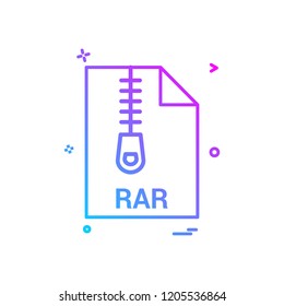 rar file file extension file format icon vector design