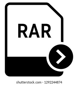 RAR file format with chevron right symbol icon vector for web and mobile application isolated on white background