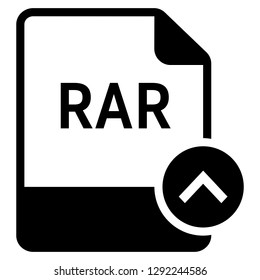RAR file format with chevron top symbol icon vector for web and mobile application isolated on white background