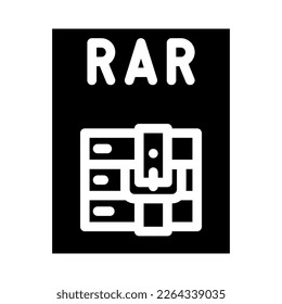 rar file format document glyph icon vector. rar file format document sign. isolated symbol illustration