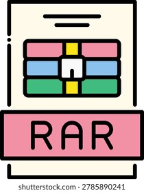 RAR File Format Icon for Archive Compression