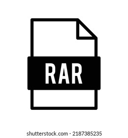 RAR file format icon in black solid style