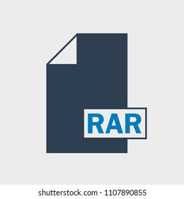 RAR file format Icon on gray background 