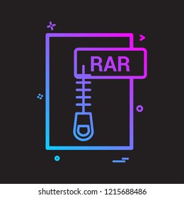 rar file format icon vector design