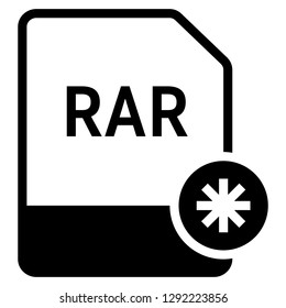 RAR file format with star symbol icon vector for web and mobile application isolated on white background