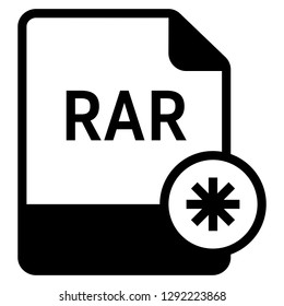 RAR file format with star symbol icon vector for web and mobile application isolated on white background