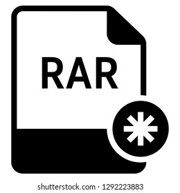 RAR file format with star symbol icon vector for web and mobile application isolated on white background
