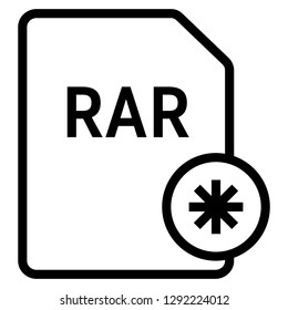 RAR file format with star symbol icon vector for web and mobile application isolated on white background
