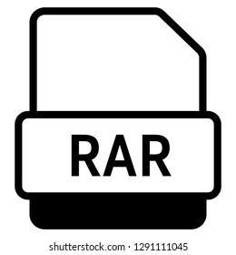 RAR file format symbol icon vector for web and mobile application isolated on white background