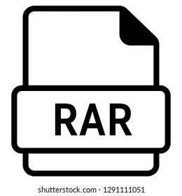 RAR file format symbol icon vector for web and mobile application isolated on white background