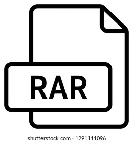 RAR file format symbol icon vector for web and mobile application isolated on white background