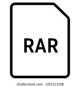 RAR file format symbol icon vector for web and mobile application isolated on white background
