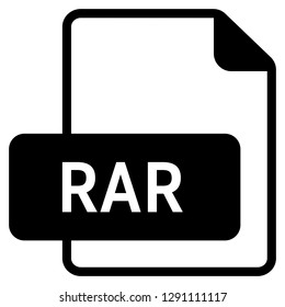 RAR file format symbol icon vector for web and mobile application isolated on white background