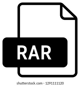 RAR file format symbol icon vector for web and mobile application isolated on white background