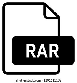 RAR file format symbol icon vector for web and mobile application isolated on white background