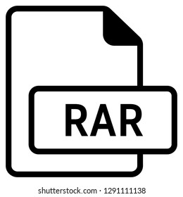 RAR file format symbol icon vector for web and mobile application isolated on white background