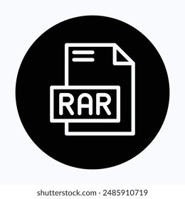 RAR File Format Vector Icon, 