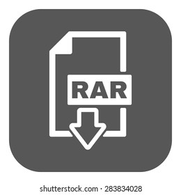 The RAR file icon. Archive, compressed symbol. Flat Vector illustration. Button Set