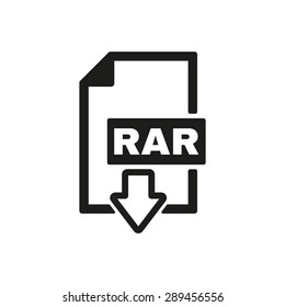 The RAR file icon. Archive, compressed symbol. Flat Vector illustration