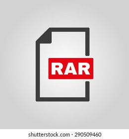 The RAR file icon. Archive, compressed symbol. Flat Vector illustration