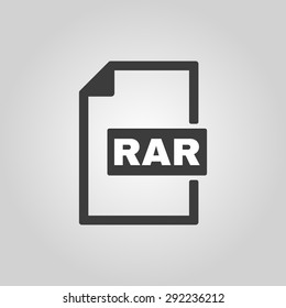 The RAR file icon. Archive, compressed symbol. Flat Vector illustration