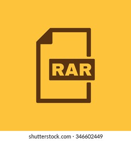 The RAR file icon. Archive, compressed symbol. Flat Vector illustration
