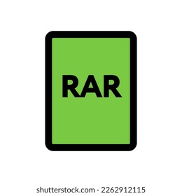 RAR file icon line isolated on white background. Black flat thin icon on modern outline style. Linear symbol and editable stroke. Simple and pixel perfect stroke vector illustration.
