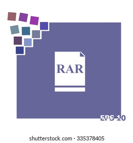 RAR file icon. Vector.