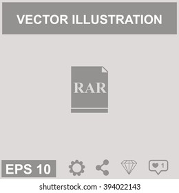 RAR file icon. Vector.