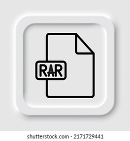 RAR file simple icon vector. Flat design. Neumorphism design.ai