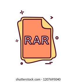 RAR file type icon design vector