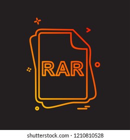 RAR file type icon design vector