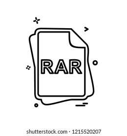 RAR file type icon design vector
