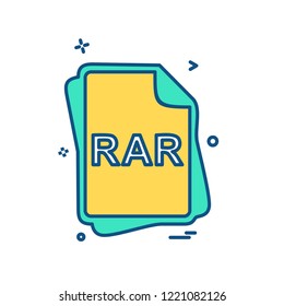 RAR file type icon design vector