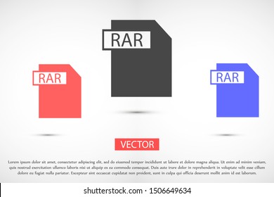 RAR file vector icon 10 eps icon. File for computer icon. 