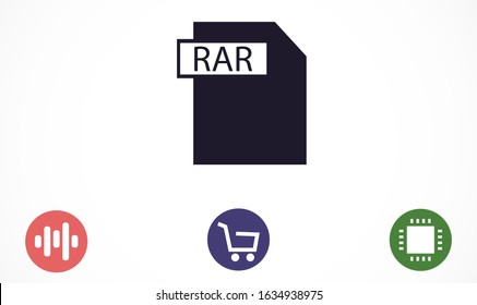 RAR file vector icon 10 eps icon. File for computer icon. file for phone icon. file to download