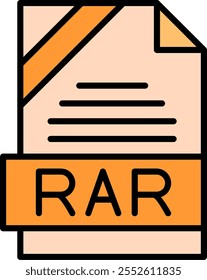 RAR Filled Style Icon Design