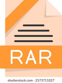 RAR Flat Style Icon Design