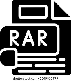 RAR Glyph Icon Vector Design